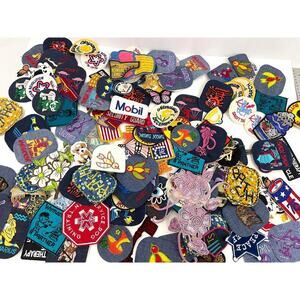 150 PC Assorted Sewing Applique Patches Iron on Sew On NEW Mixed Sequin Crafting